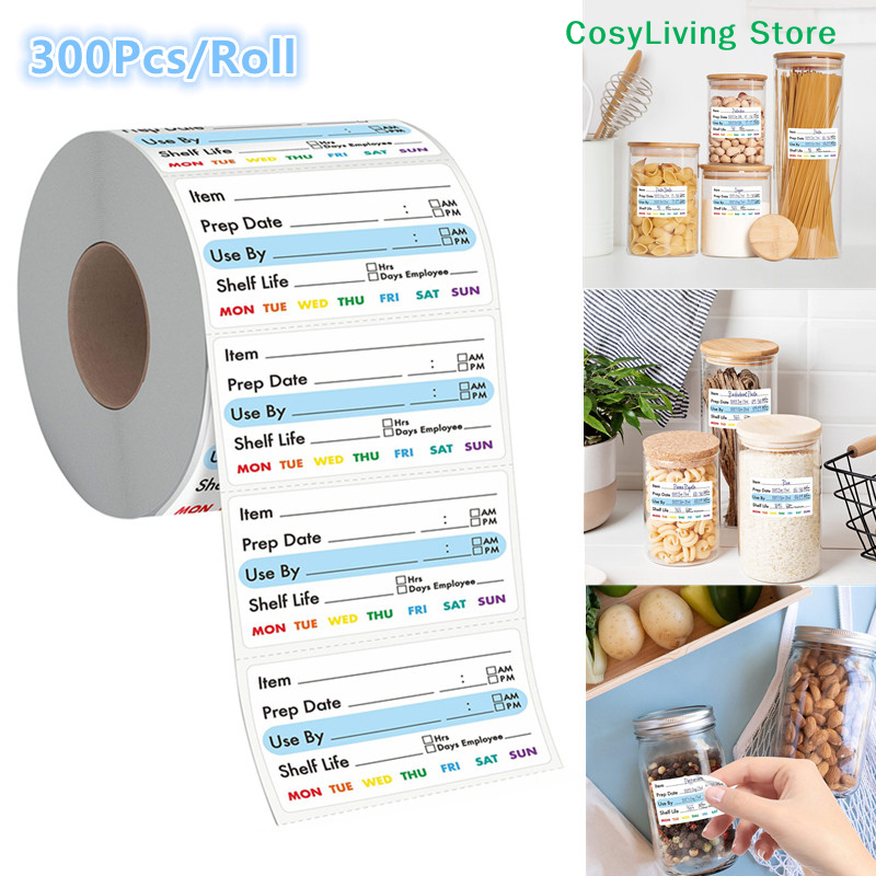 Food Snacks Label - [CL]300Pcs/Roll Kitchen Date Food Sticker Label