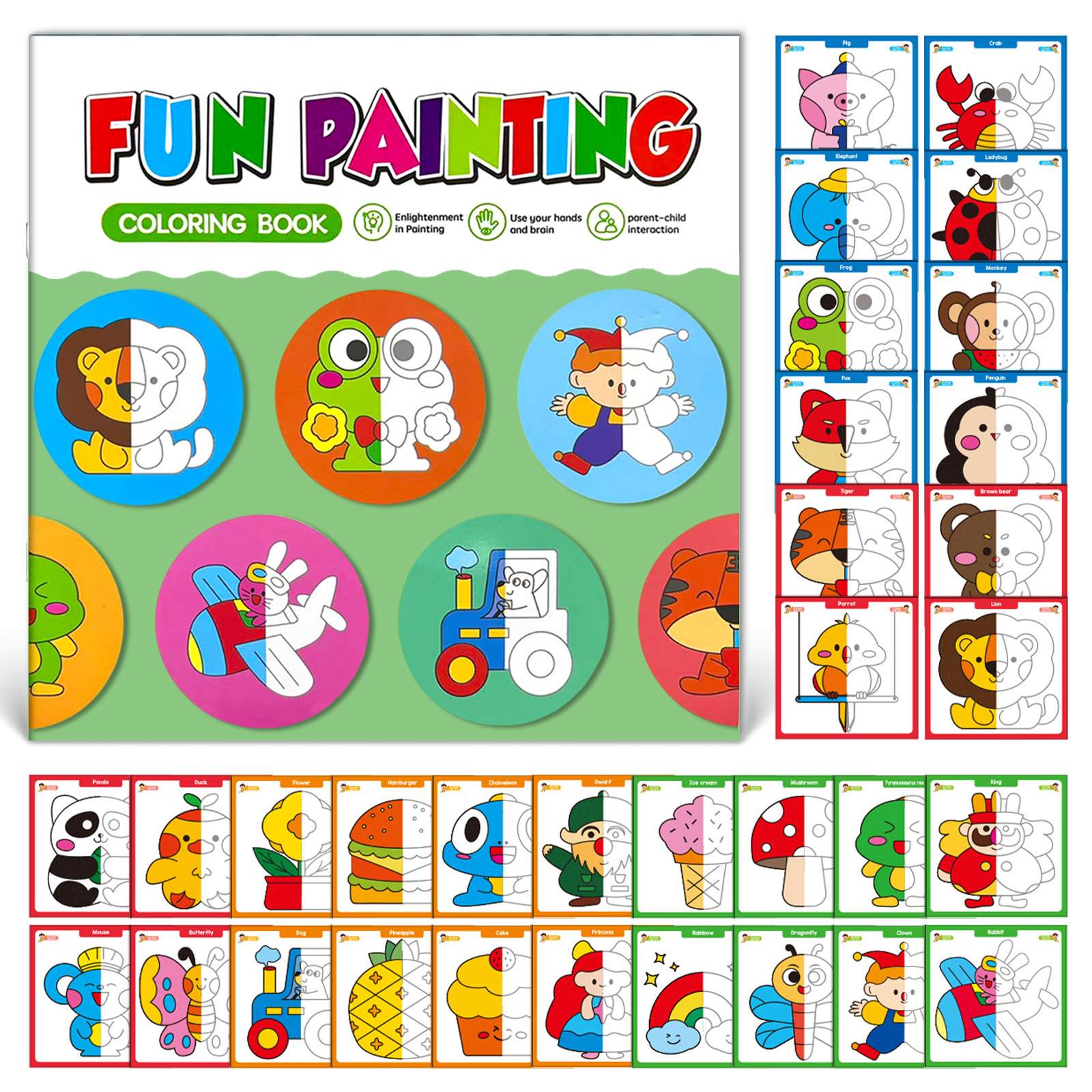 Food And Snacks Coloring Book - Kids Symmetrical Painting Activity Book Beginner