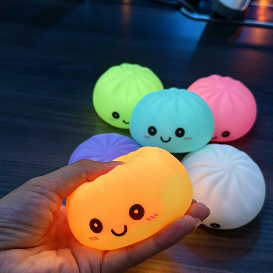 Food Grocery Snacks - Aesthetic LED Bun: Glowing Dumpling Squishy