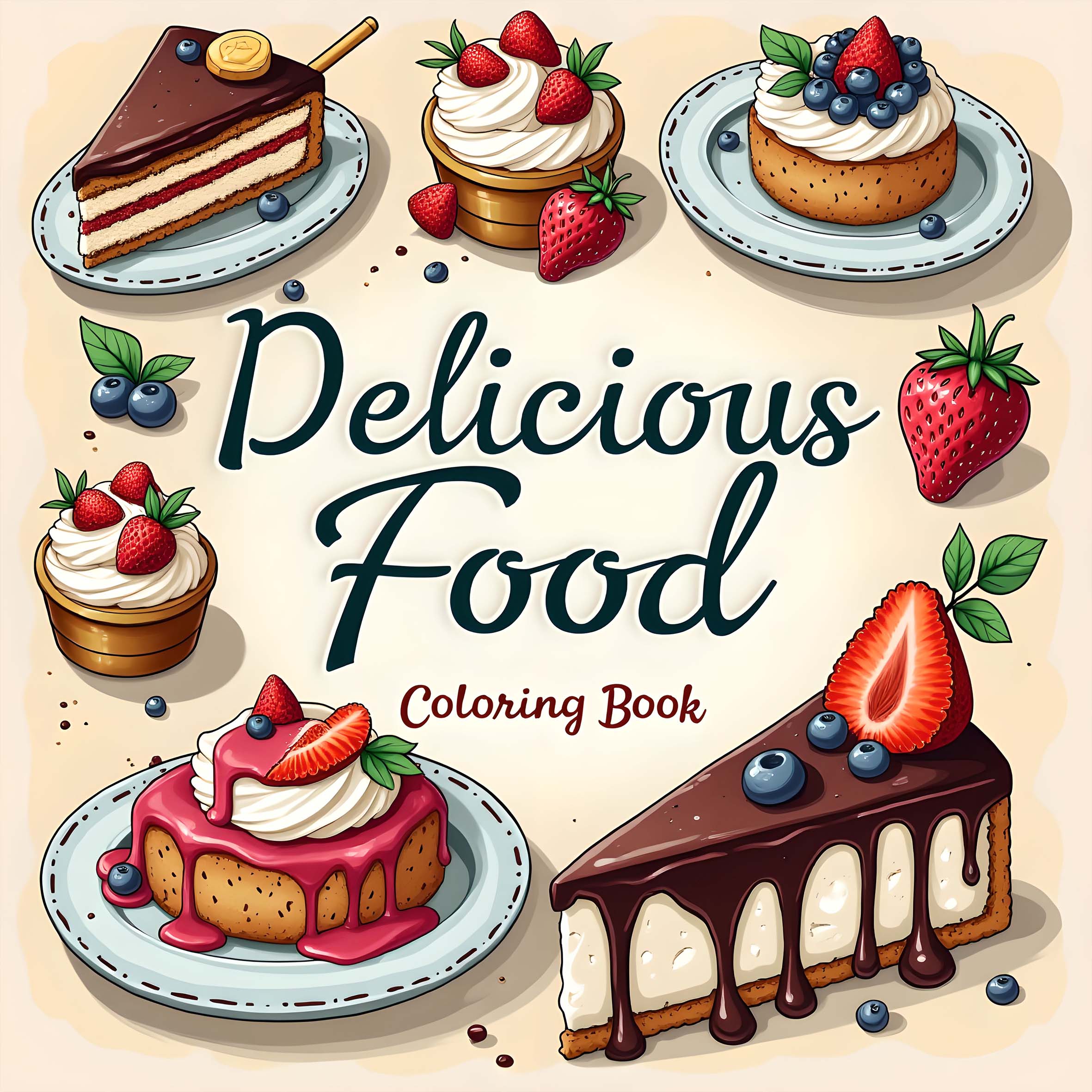 Food And Snacks Coloring Book - 1pc Food Style Art Coloring Book