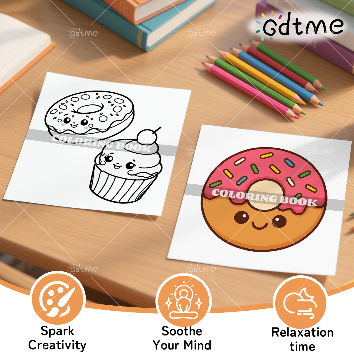 FOOD SNACKS & SWEETS Themed Co - Food And Snacks Coloring Book avaliação e preço