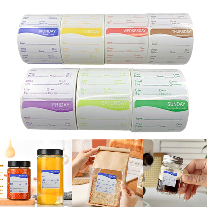 250Pcs/Roll Kitchen Date Food  - Food Snacks Label avaliação e preço