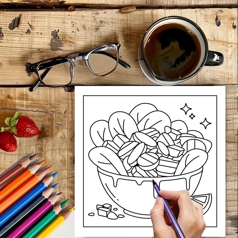 Easy Food and Snacks Coloring  - Food And Snacks Coloring Book avaliação e preço