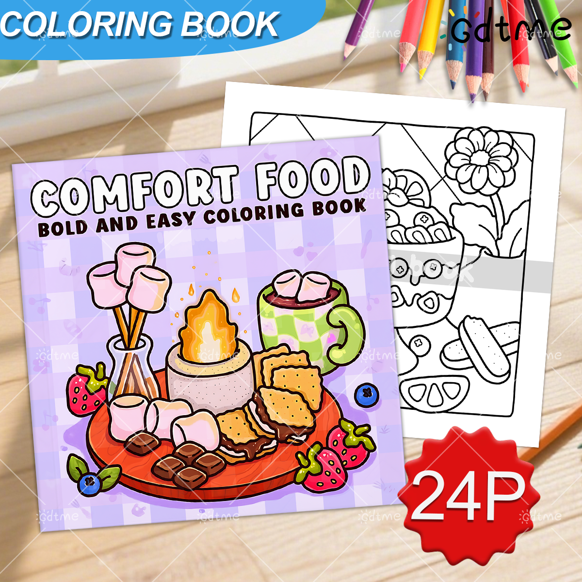 COMFORT FOOD BOLD AND EASY 24  - Food And Snacks Coloring Book avaliação e preço