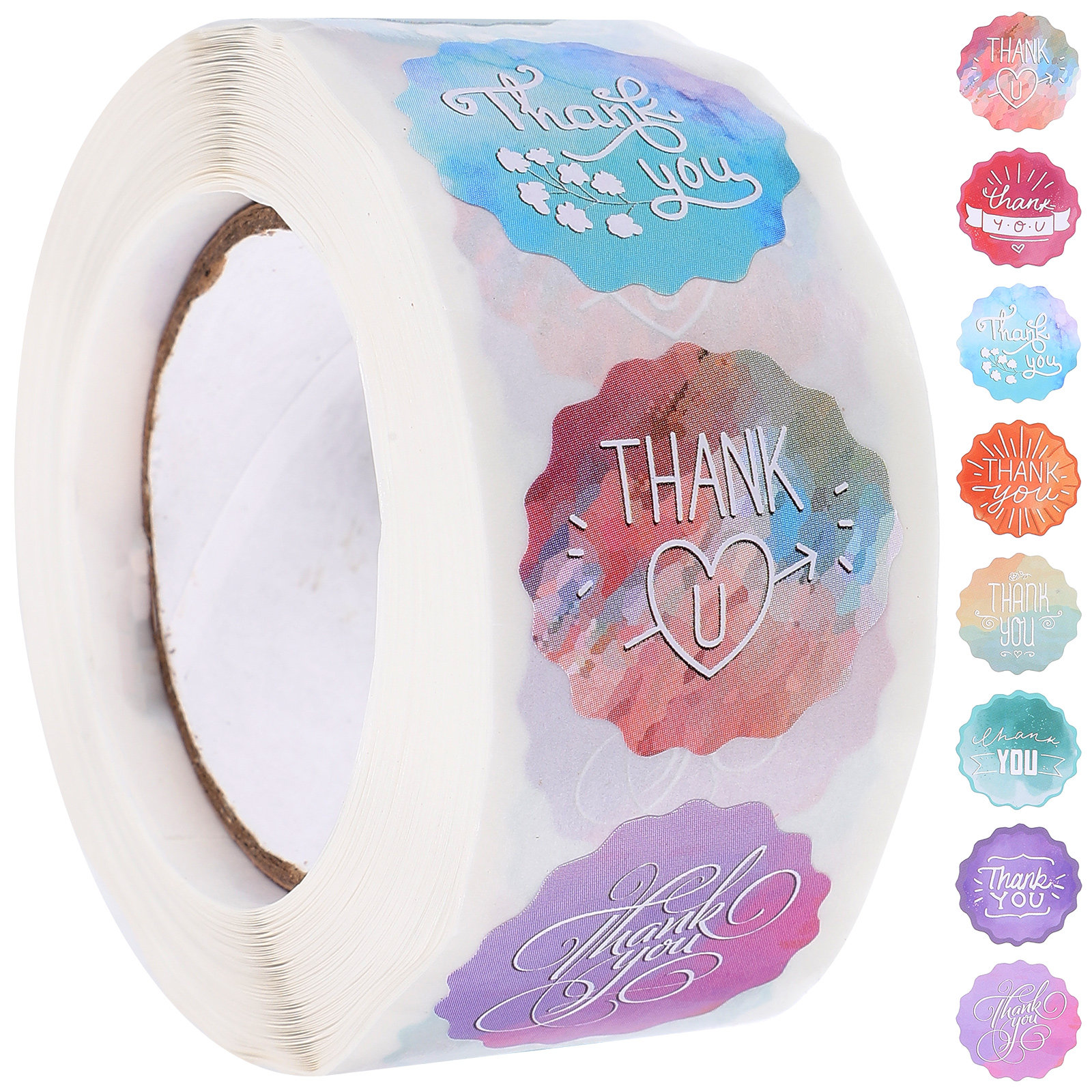 1 Roll Self-Adhesive Thank You - Food Snacks Label avaliação e preço