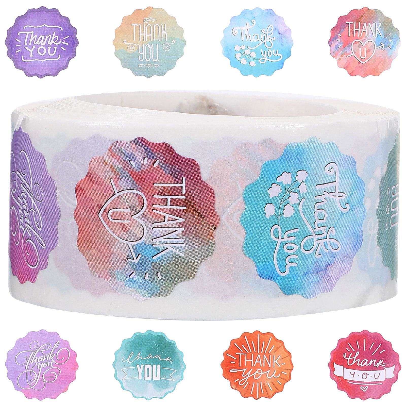 1 Roll Self-Adhesive Thank You - Food Snacks Label avaliação e preço