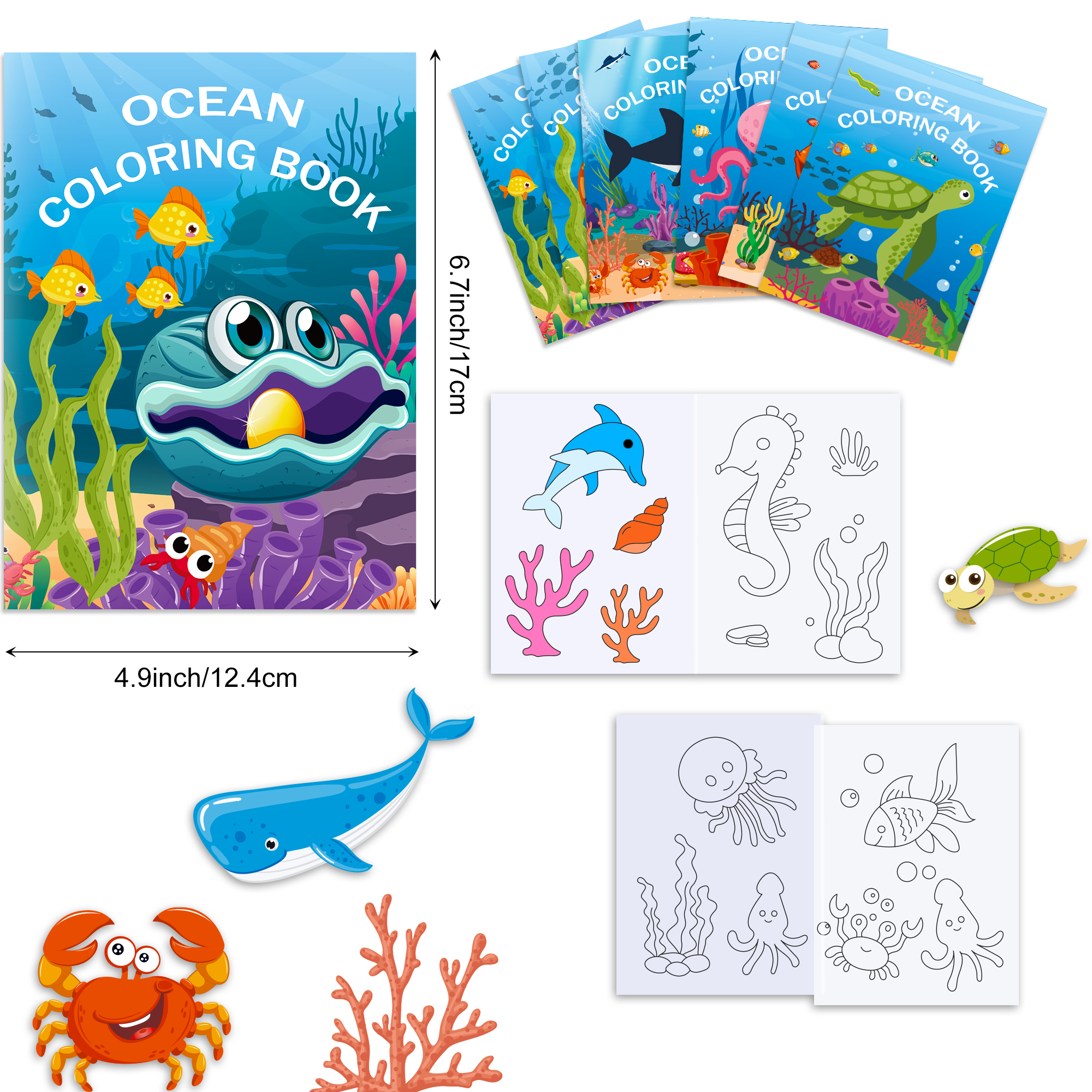 16pcs Cartoon Underwater World - Food And Snacks Coloring Book avaliação e preço