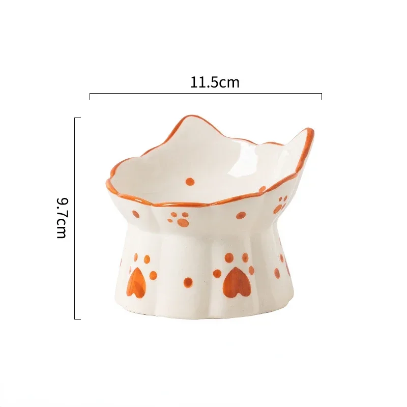Cat Ceramic Food Bowl Elevated - Food Drink Snacks avaliação e preço