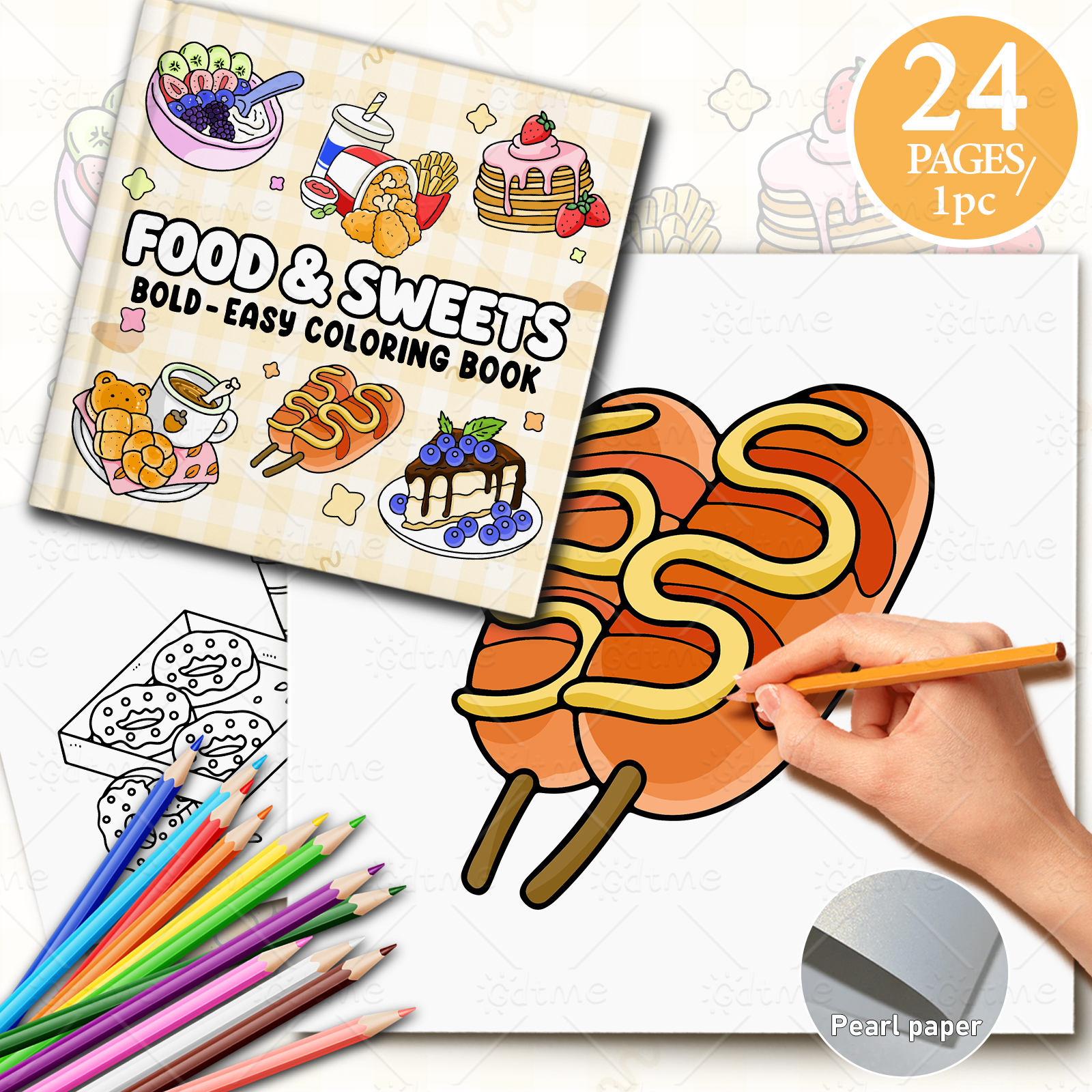FOOD SWEETS Bold-easy Patterns - Food And Snacks Coloring Book avaliação e preço