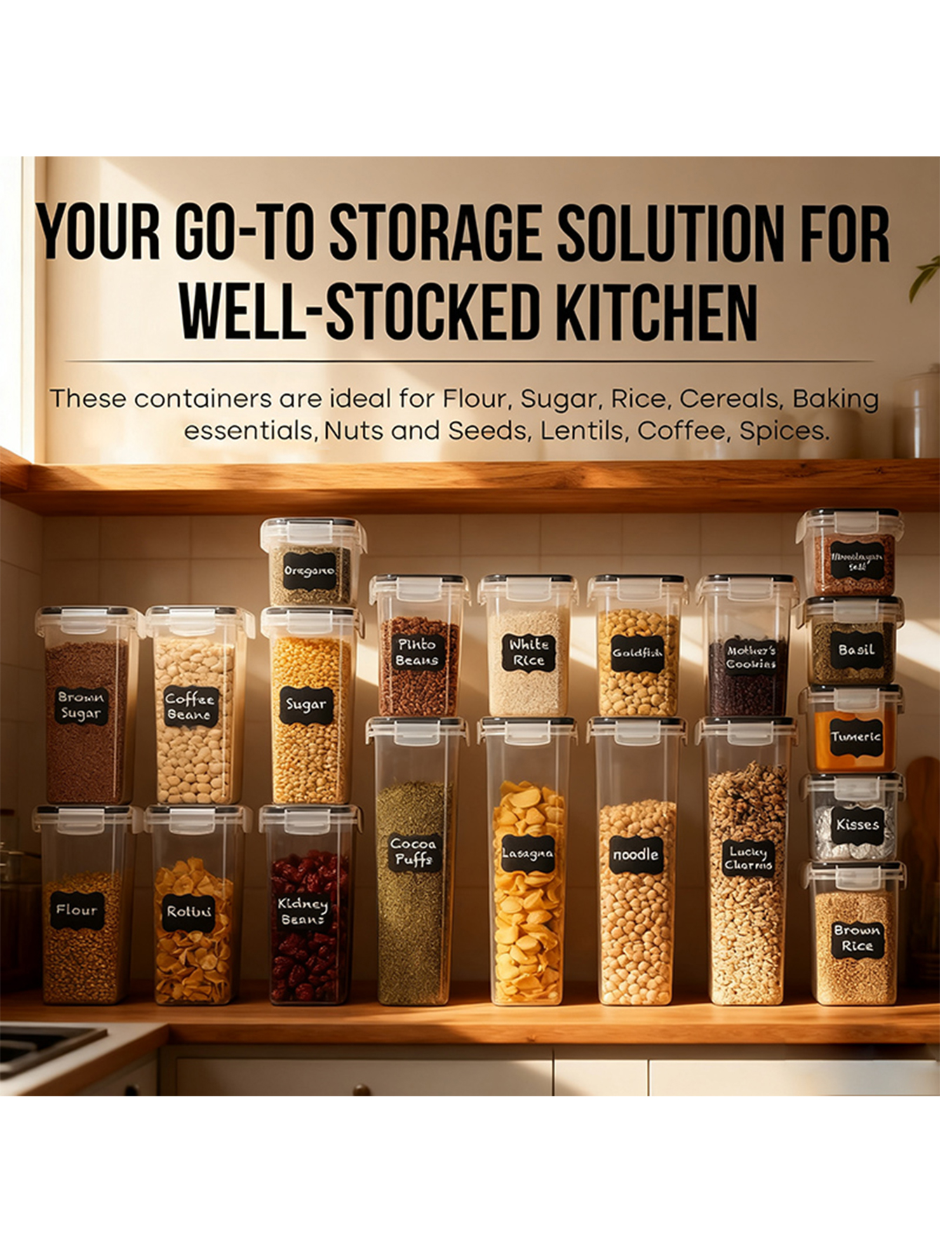 30PCS-Airtight storage bins, m - Food Snacks Label avaliação e preço