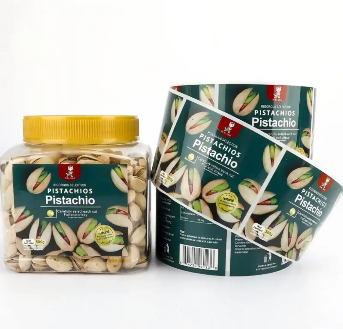 Custom snack stickers, nuts, d - Food Snacks Label avaliação e preço