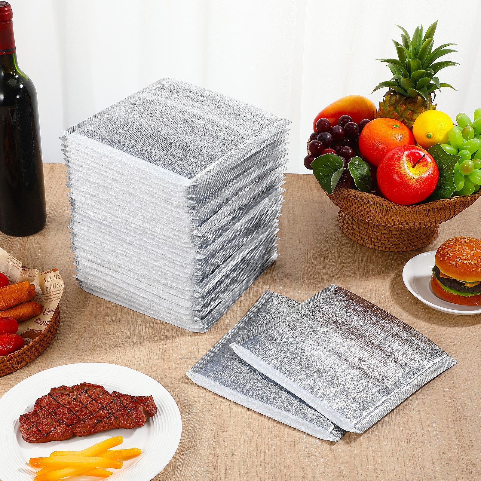 50Pcs Thick Aluminum Foil Insu - Food Grocery Snacks avaliação e preço