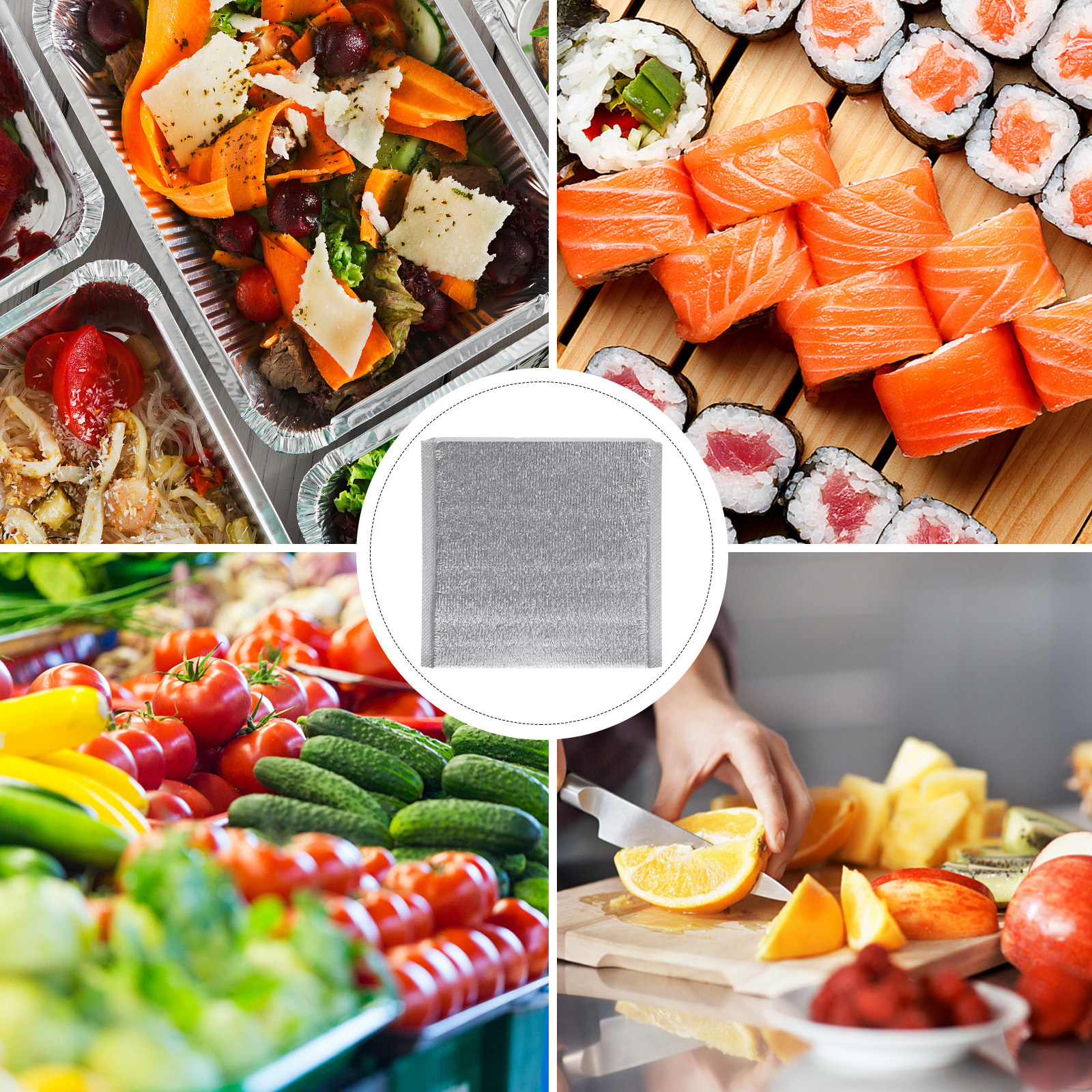 50Pcs Thick Aluminum Foil Insu - Food Grocery Snacks avaliação e preço