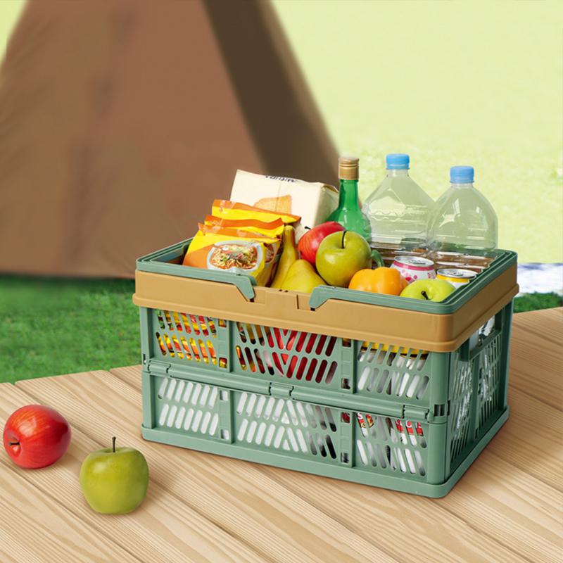 Foldable Picnic Basket Portabl - Food Grocery Snacks avaliação e preço