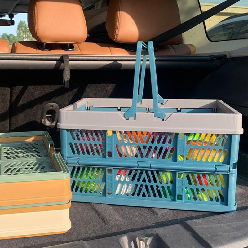 Foldable Picnic Basket Portabl - Food Grocery Snacks avaliação e preço