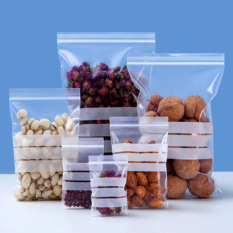 200PCS Clear PE Writing Ziploc - Food Snacks Label avaliação e preço