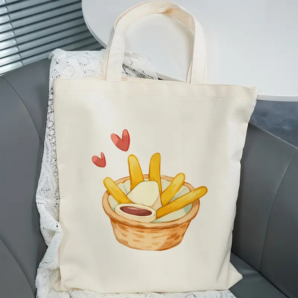 Cute French Fries Print Canvas - Food Grocery Snacks avaliação e preço