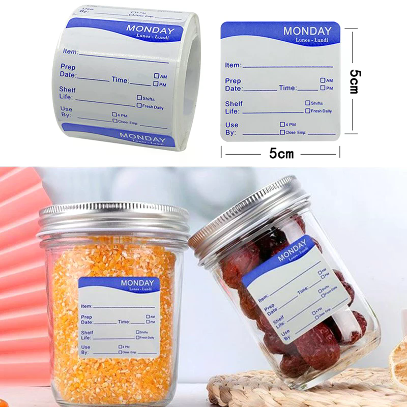 250Pcs/Roll Kitchen Date Food  - Food Snacks Label avaliação e preço
