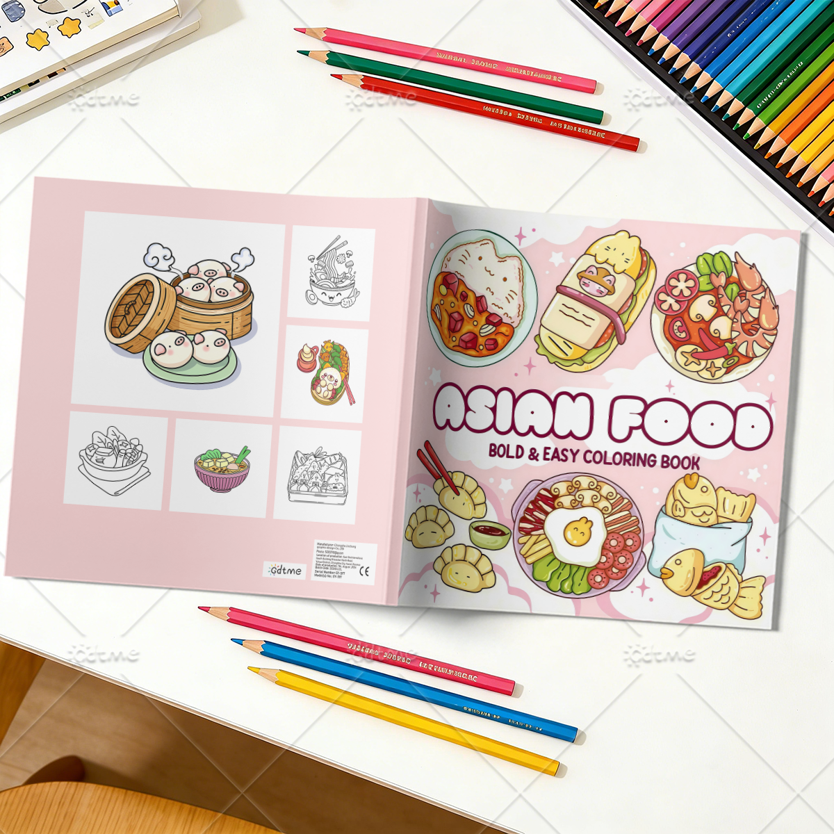 ASIAN Food Bold-easy Patterns  - Food And Snacks Coloring Book avaliação e preço