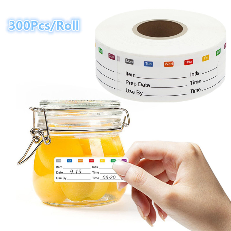 300Pcs/Roll Kitchen Date Food  - Food Snacks Label avaliação e preço