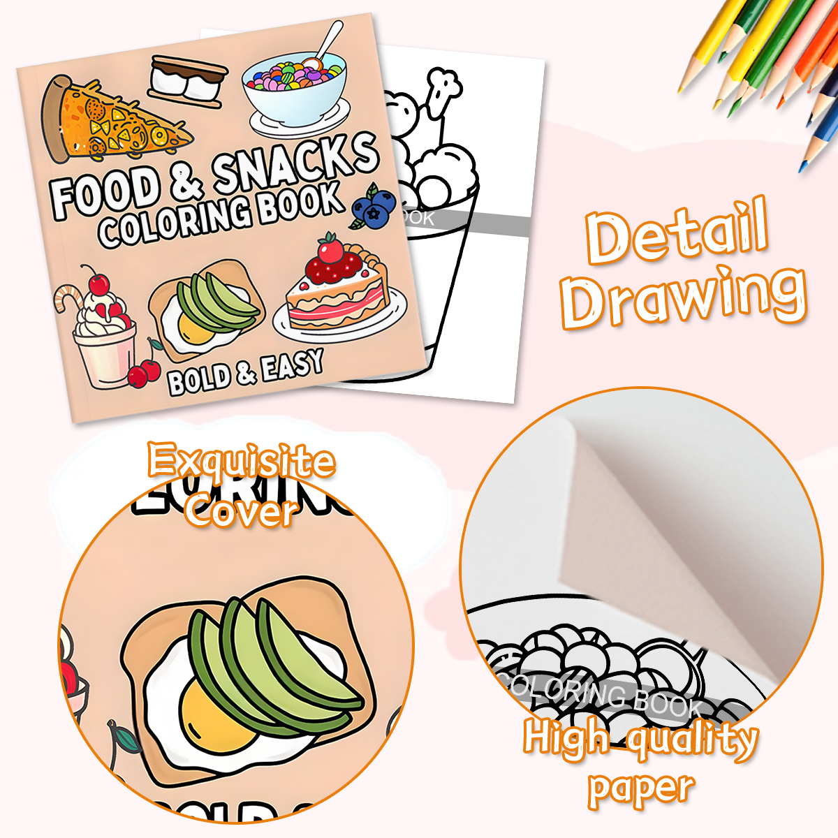 Delicious Food & Snack Themed  - Food And Snacks Coloring Book avaliação e preço