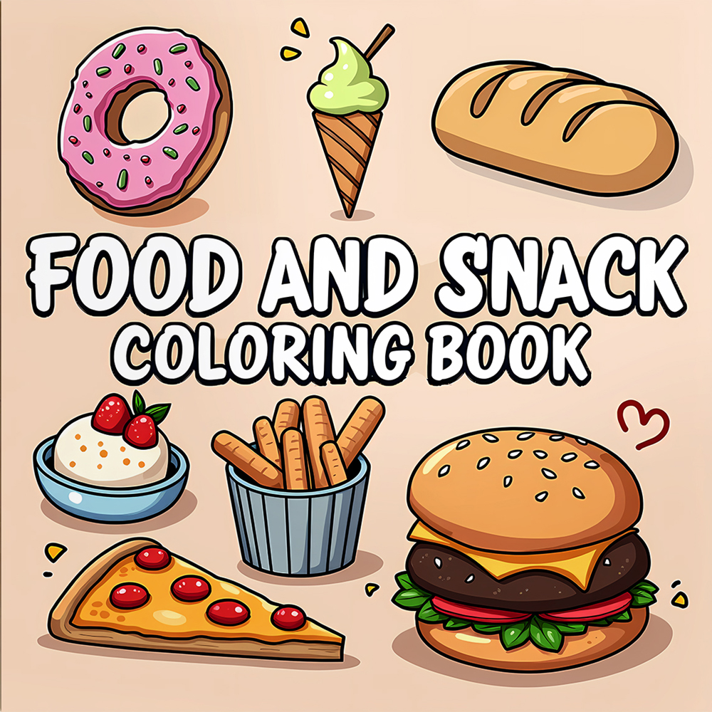 FOOD AND SNACK Coloring Book F - Food And Snacks Coloring Book avaliação e preço