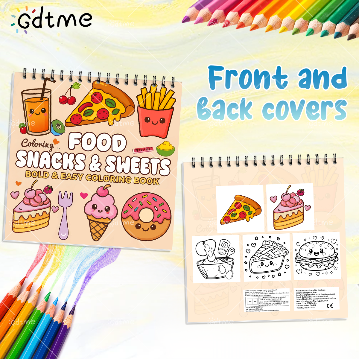 FOOD SNACKS & SWEETS Themed Co - Food And Snacks Coloring Book avaliação e preço