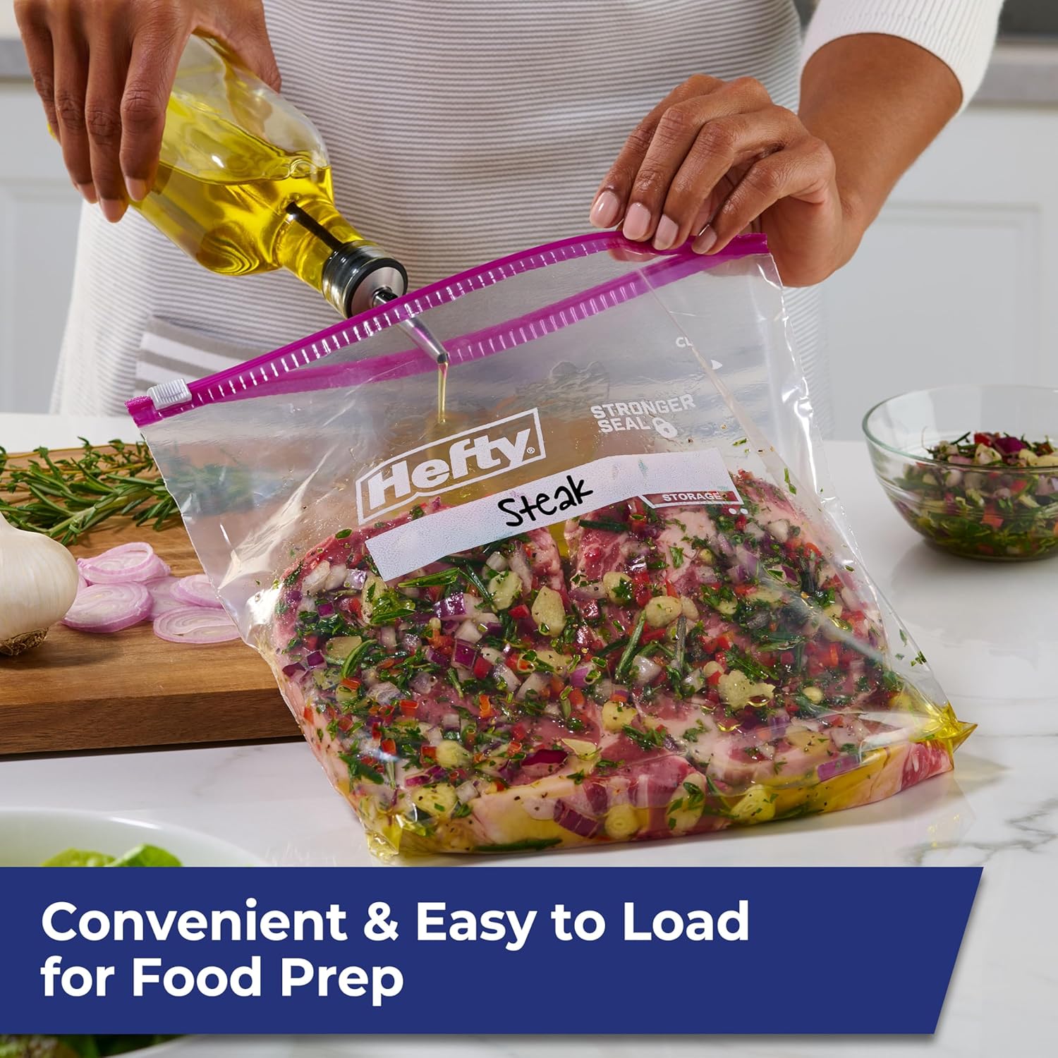 Hefty Slider Gallon Storage Ba - Food Snacks Label avaliação e preço