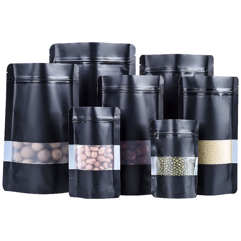 100PCS Stand-up Matte Black Al - Food Z avaliação e preço