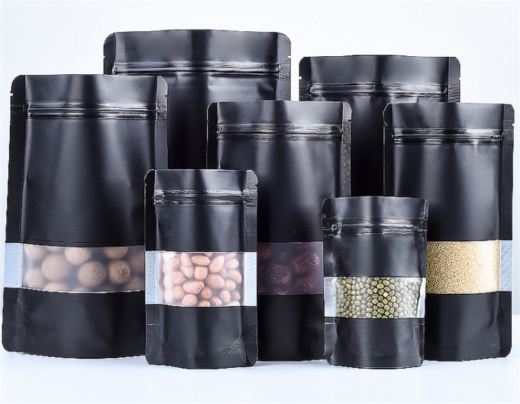100PCS Stand-up Matte Black Al - Food Z avaliação e preço