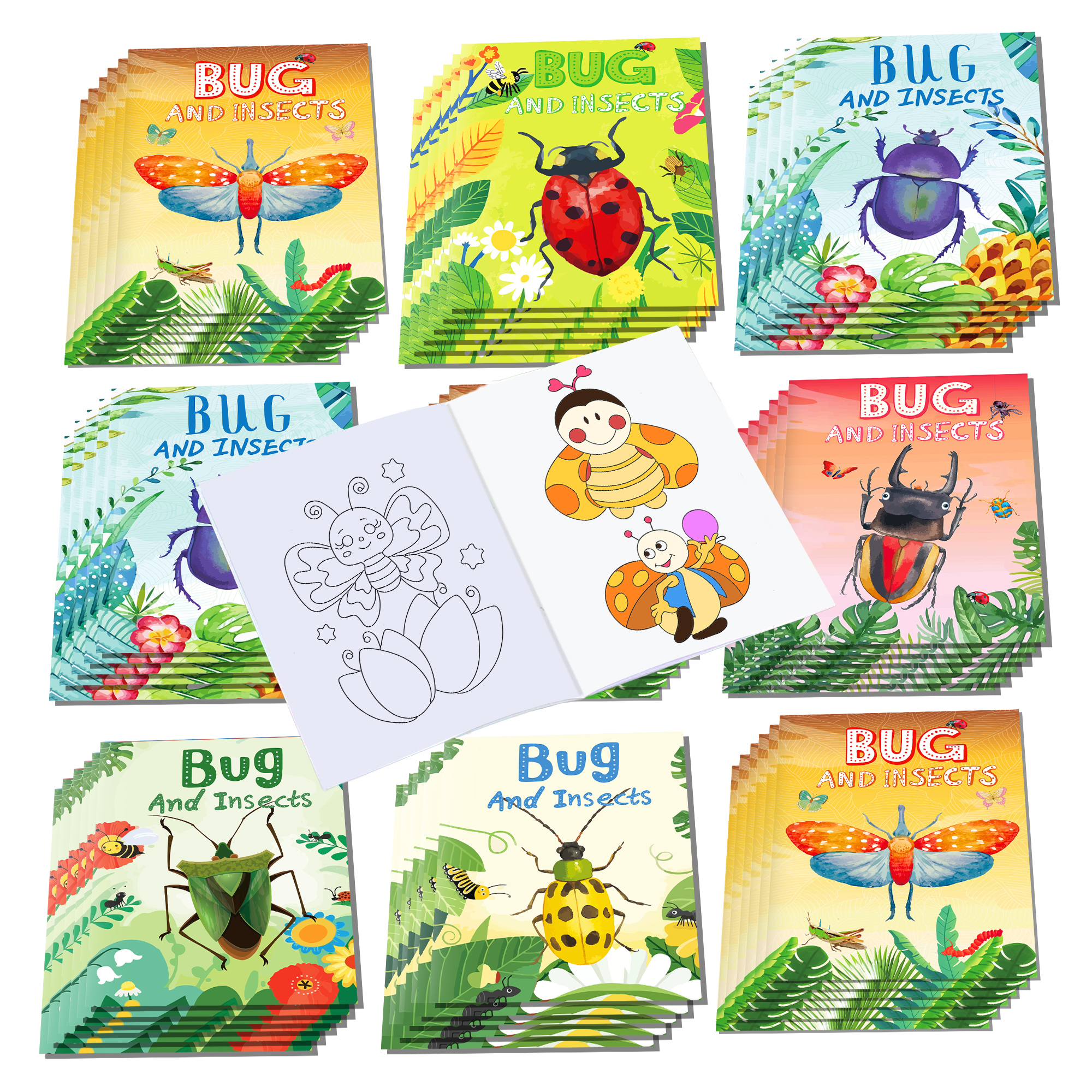 12pcs Cartoon Insect Bug Sprin - Food And Snacks Coloring Book avaliação e preço
