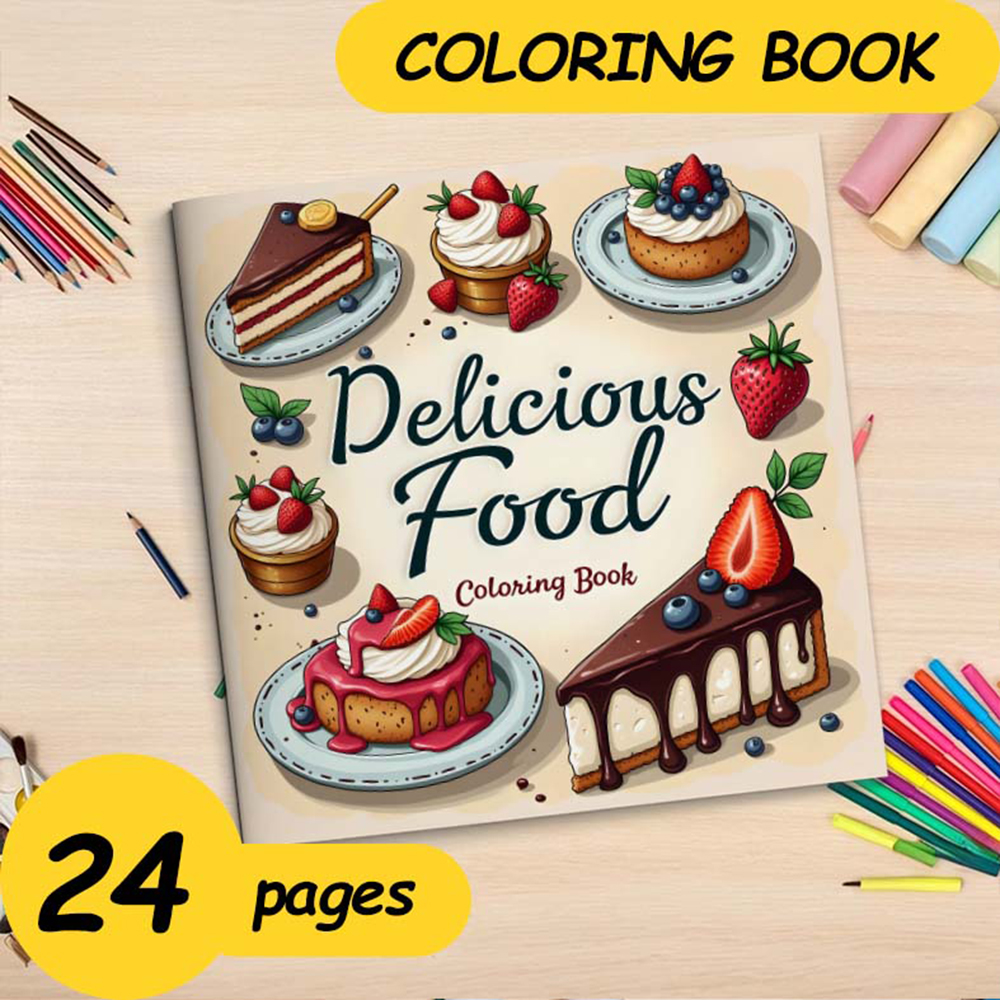 1pc Food Style Art Coloring Bo - Food And Snacks Coloring Book avaliação e preço
