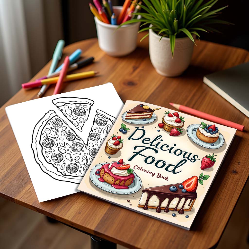 1pc Food Style Art Coloring Bo - Food And Snacks Coloring Book avaliação e preço