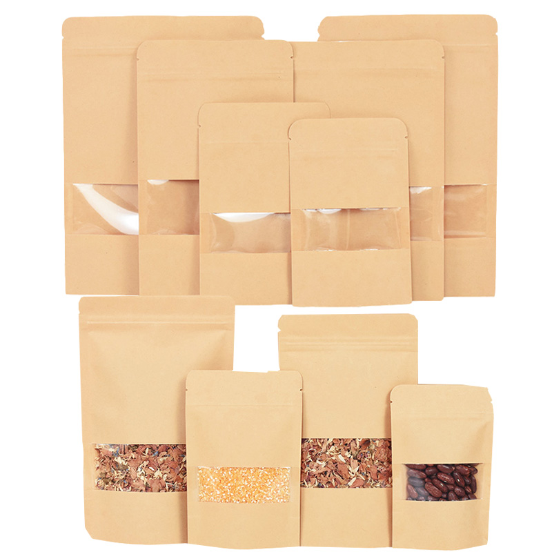 20/50pcs Kraft Paper Zip Lock  - Food Z avaliação e preço