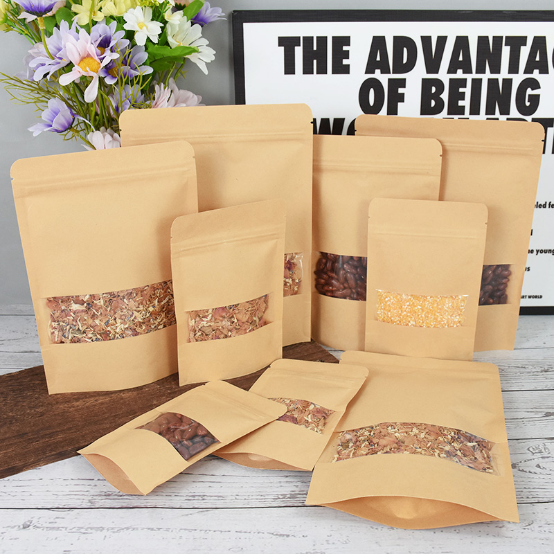 20/50pcs Kraft Paper Zip Lock  - Food Z avaliação e preço
