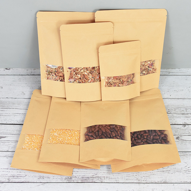 20/50pcs Kraft Paper Zip Lock  - Food Z avaliação e preço