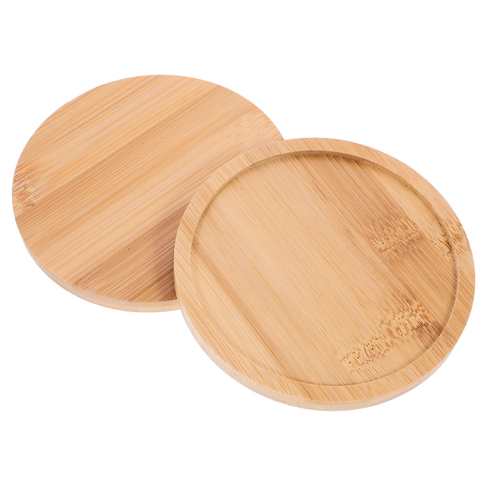 2Pcs Wooden Serving Trays Roun - Food Drink Snacks avaliação e preço