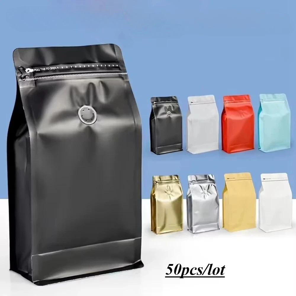 50pcs Resealable Ziplock Coffe - Food Snacks With Protein avaliação e preço