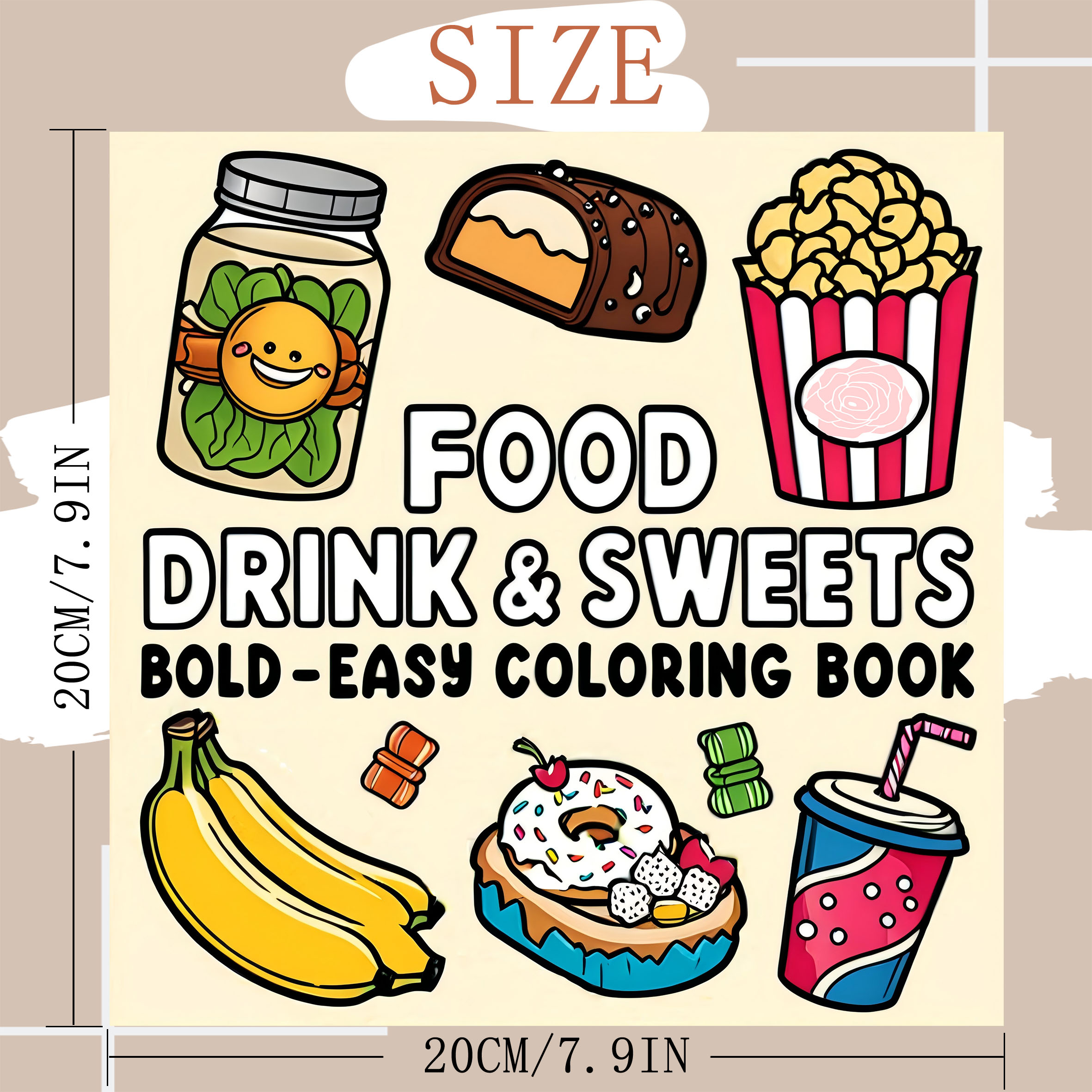 FOOD DRINK & SWEETS BOLD-EASY  - Food And Snacks Coloring Book Bold And Easy avaliação e preço