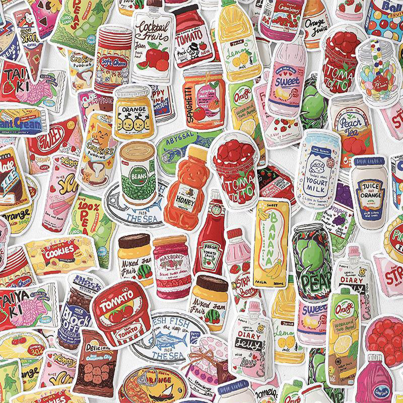Cute Food Stickers Fast Food S - Food Snacks Label avaliação e preço