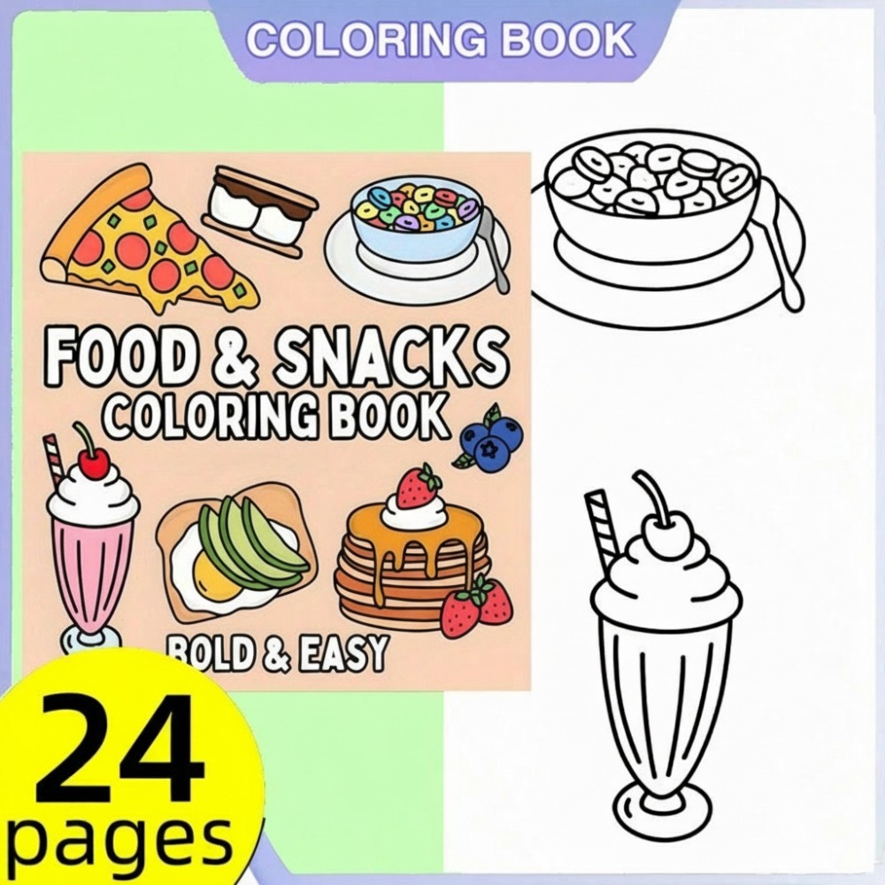 Food and Snacks Coloring Book  - Food And Snacks Coloring Book avaliação e preço