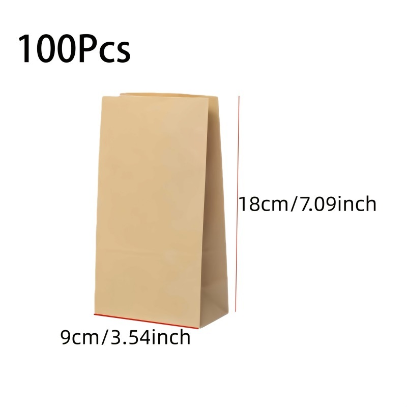 100/200Pcs Small Kraft Paper L - Food Grocery Snacks avaliação e preço