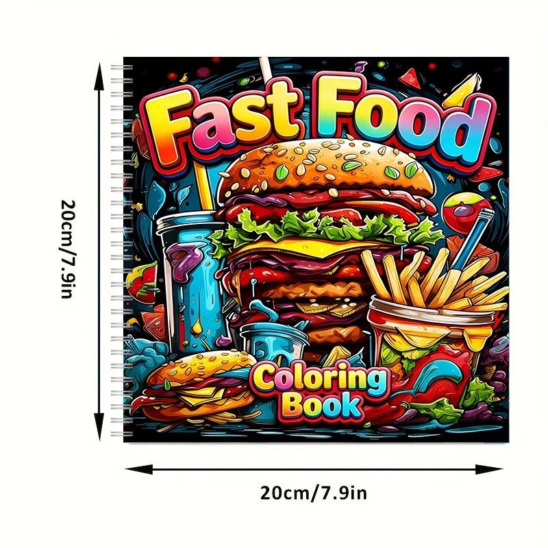 Fast Food Coloring Book for Ad - Food And Snacks Coloring Book avaliação e preço
