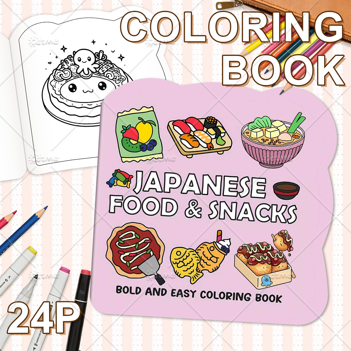JAPANESE FOOD & SNACKS Irregul - Food And Snacks Coloring Book avaliação e preço