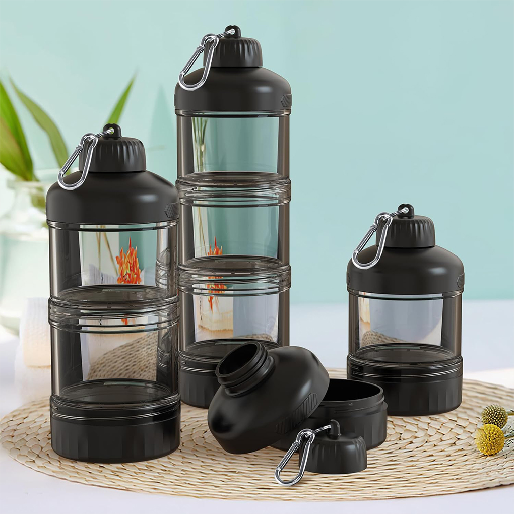 Portable 3-Layer Powder Dispen - Food Snacks With Protein avaliação e preço